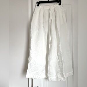 Young Fabulous & Broke White Linen Wide Leg Pants in Small
